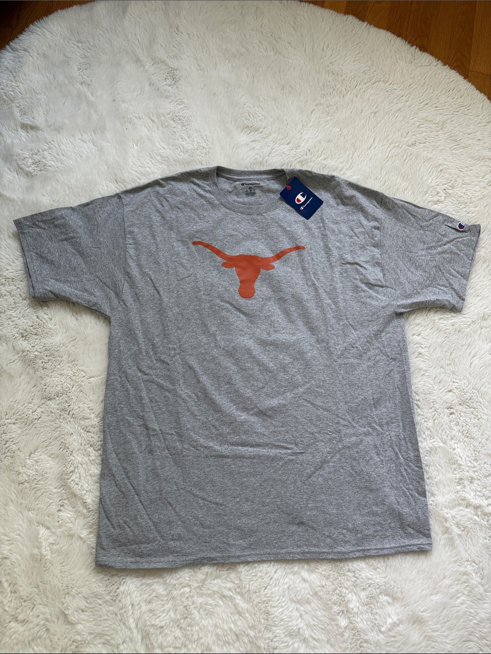 Champion Gray Short-Sleeve Tee with Orange Texas Longhorn Logo